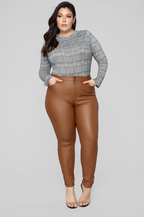 Double Dare Faux Leather Pants - Camel from Fashion Nova on 21 Buttons