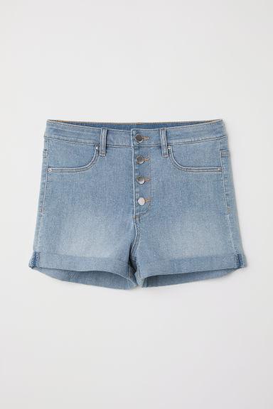 H & M - Shorts In Twill High Waist - Blu