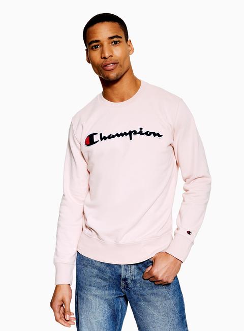 mens champion pink sweatshirt
