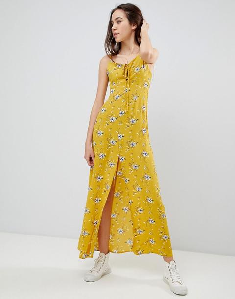 Brave Soul - Poppy - Vestito Lungo Con Laccetti - Giallo