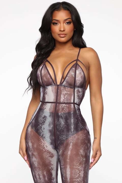 fashion nova snakeskin jumpsuit