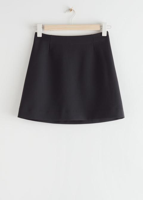 Straight Mini Skirt - Black