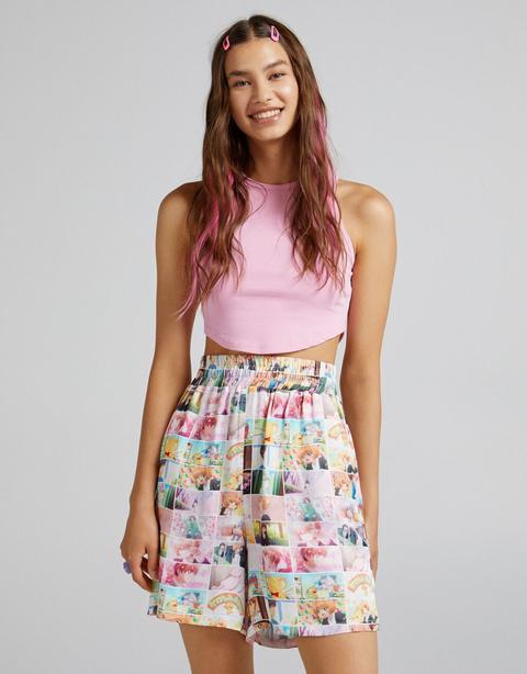 Short Print Sakura X Bershka