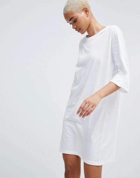 Noisy May - T-shirt Oversize Lunga - Bianco