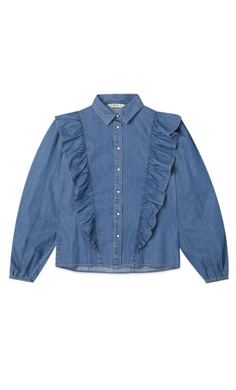 Blusa Volantes Denim