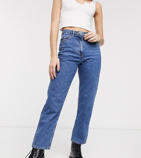 Collusion X006 Vintage Mom Jeans In Dark Stone Wash Blue