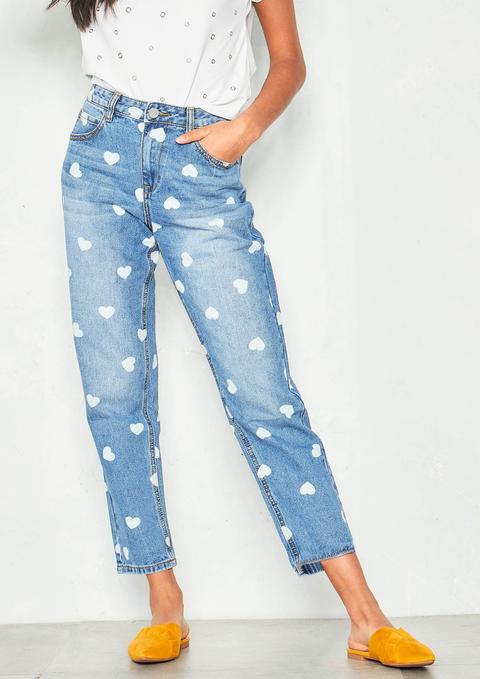 Mitsy Denim Heart Mom Jeans