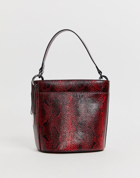 Na-kd Snake Bucket Bag-red