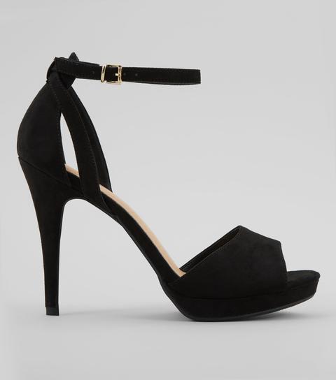 Black Comfort Satin Platform Heels