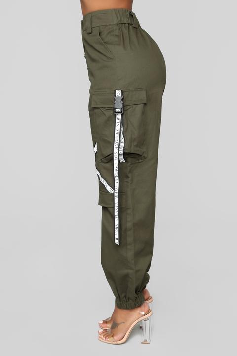 olive cargo joggers