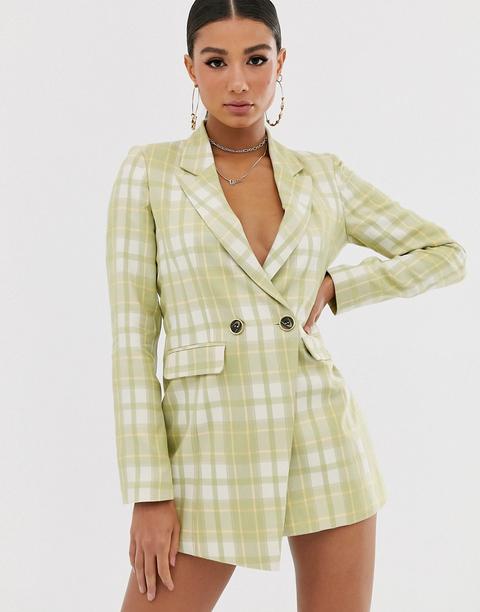 Asos Design Longline Check Blazer