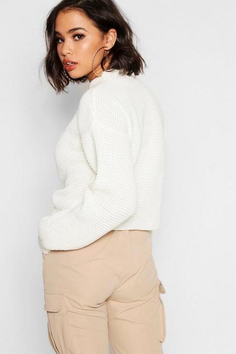 white waffle jumper