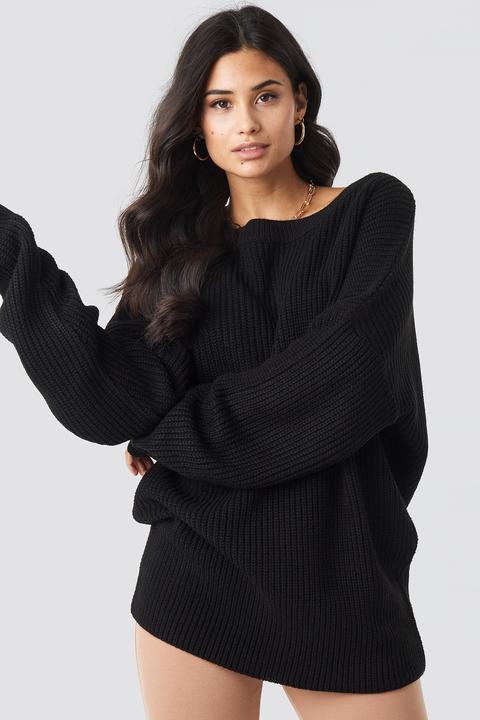 Oversized Knitted Sweater Black