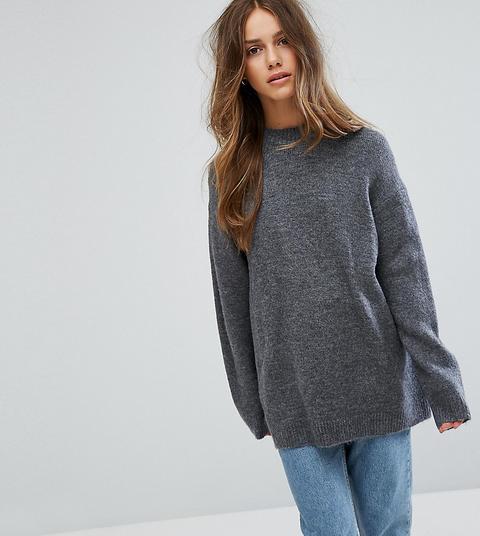 Asos Petite - Maglione Oversize Girocollo - Grigio