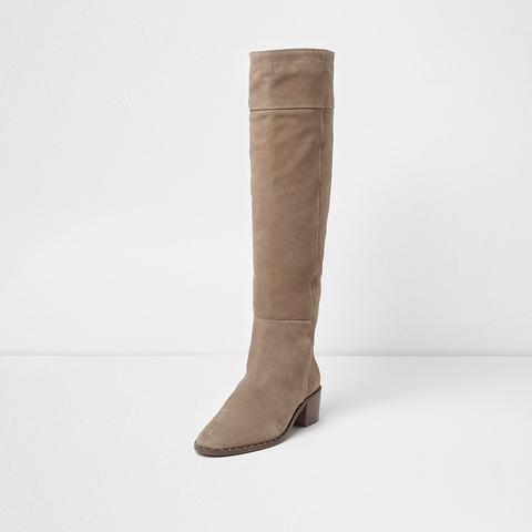 beige suede boots