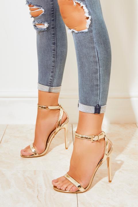 Aliyah Gold Barely There Heels