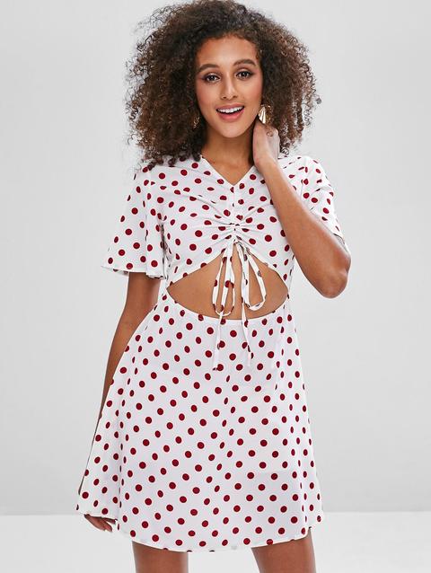 Vestito A Pois Crystal Cream