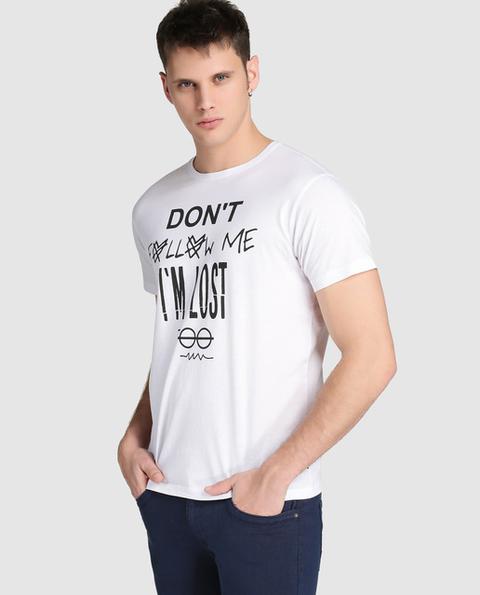 Camiseta De Hombre Blanca De Manga Corta