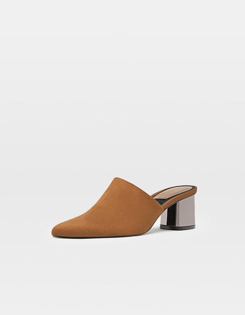 Zapatos Tacón Destalonados Marrón