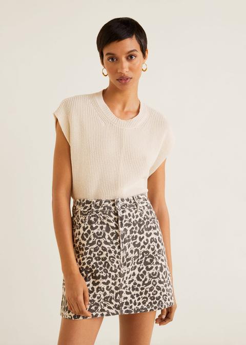 Minifalda Denim Leopardo