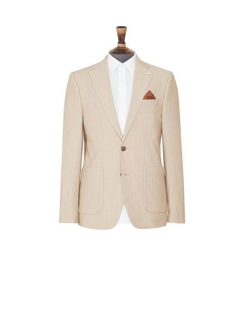 Sand Herringbone Blazer