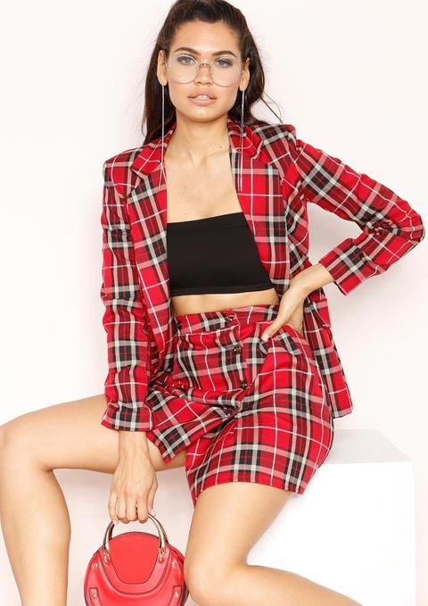 Pixie Red Checked Blazer