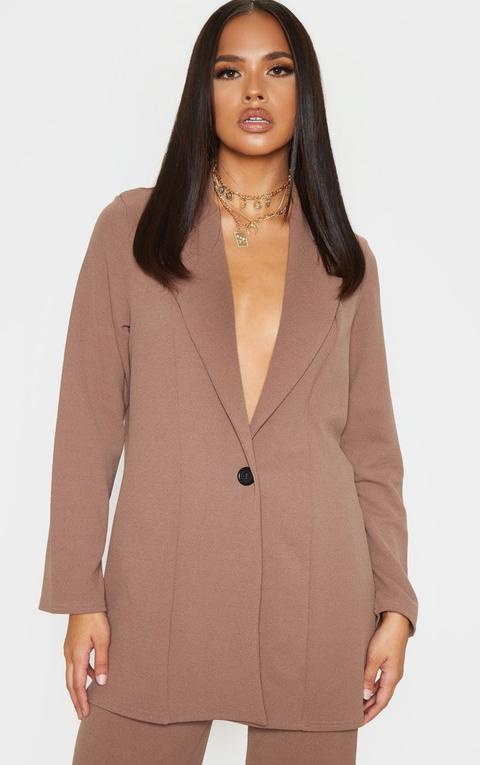 Camel Oversized Boyfriend Blazer