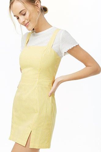 forever 21 yellow button dress