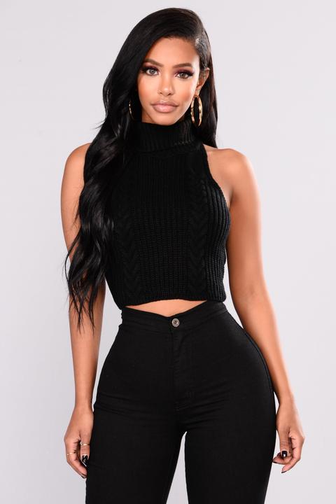 Salina Sleeveless Sweater - Black