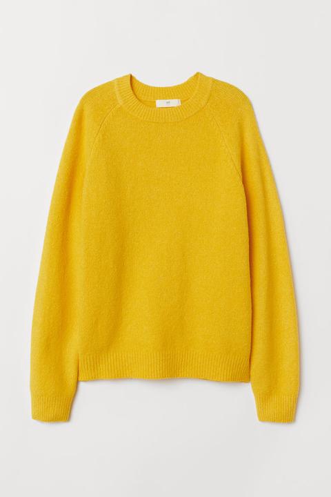 H & M - Pullover In Maglia Fine - Giallo