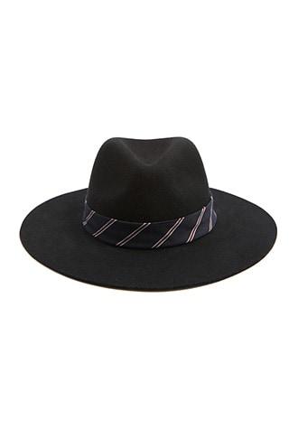 Forever 21 Floppy Wool Fedora , Black/multi