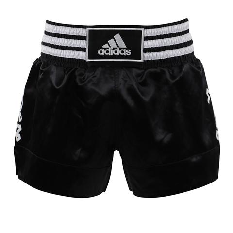 Short Boxeo Tailandés Adulto Adidas Negro Blanco