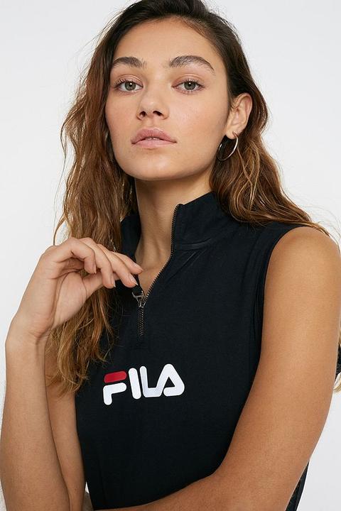 Verminderen belangrijk Bloedbad Fila Uo Exclusive Sophia Reflective Quarter-zip Mini Dress - Black L At Urban  Outfitters from Urban Outfitters on 21 Buttons