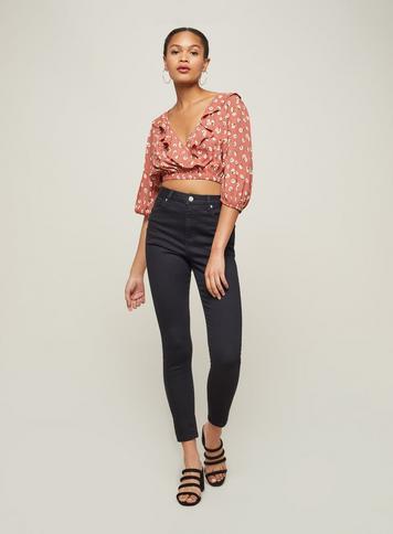 Womens Lizzie High Waist Super Skinny Black Jeans, Black