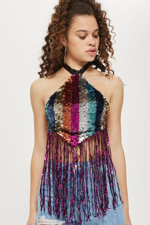 rainbow sequin jumpsuit topshop