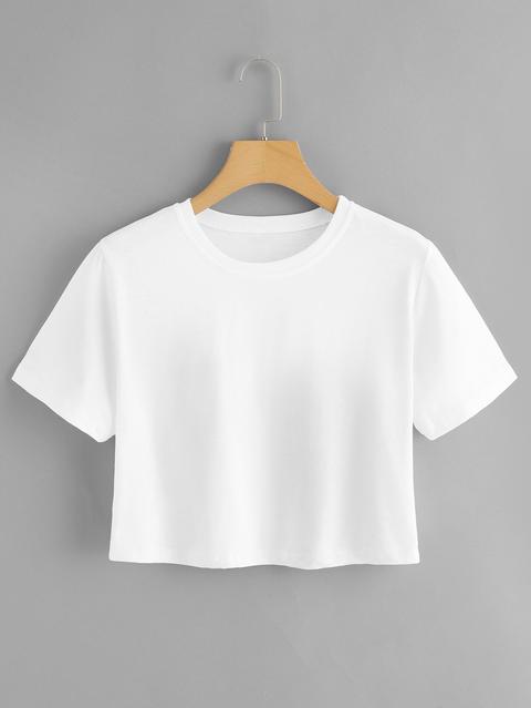 Solid Basic Crop Tee