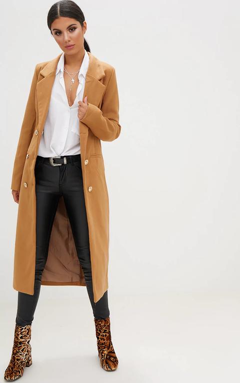 camel longline coat