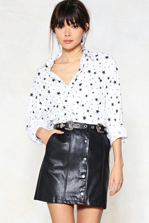 Somewhere Down The Line Faux Leather Skirt