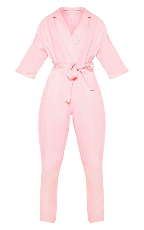 denim jumpsuit pink