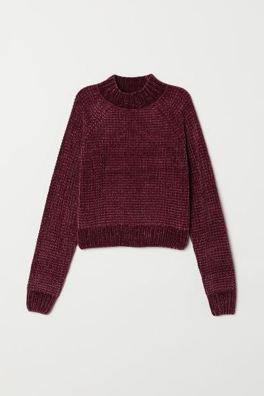 H & M - Pullover In Maglia A Coste - Rosso