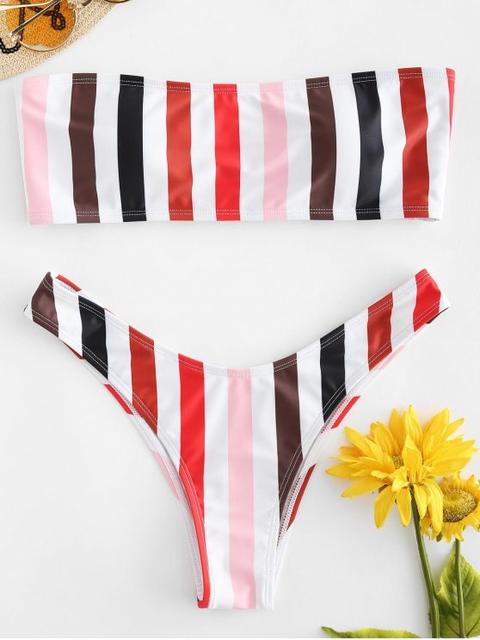 Bikini De Rayas De Colores Multi