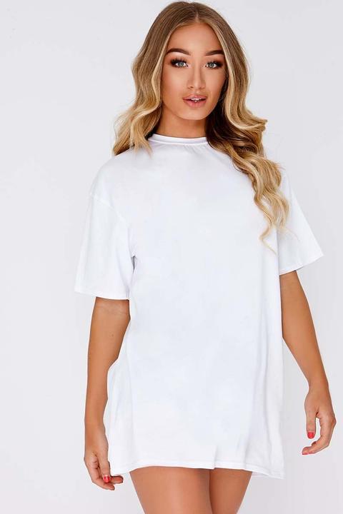 White Dresses - Cyndi White Basic T Shirt Dress