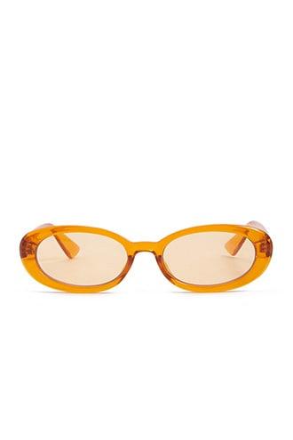 Forever 21 Solid Oval Sunglasses , Orange/orange