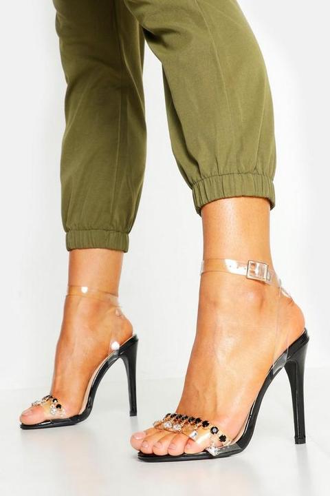 Boohoo clear outlet strap heels