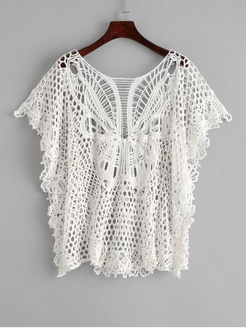 Mariposa Crochet Kaftan White