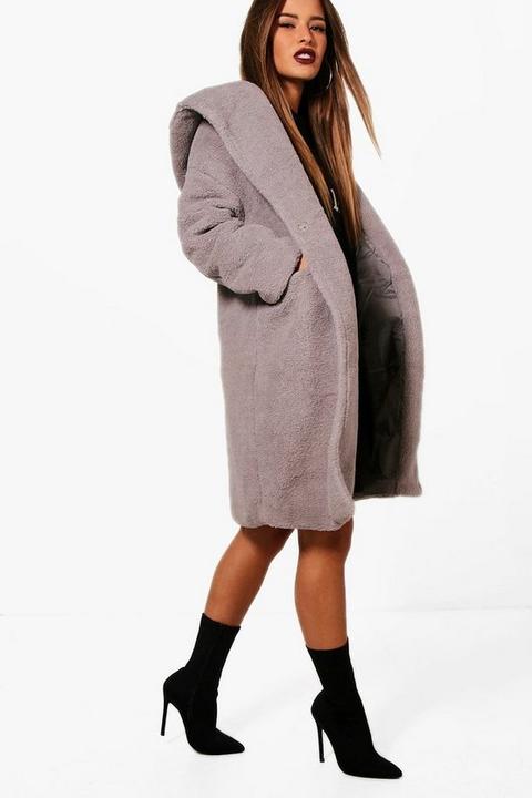 womens grey teddy coat