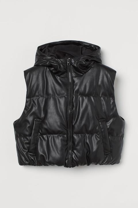 Hooded Padded Gilet - Black