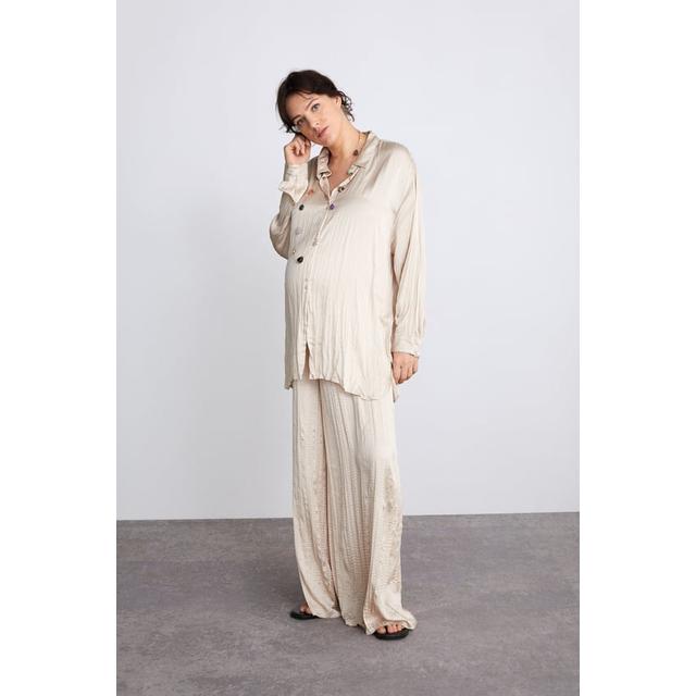 creased effect jumpsuit zara