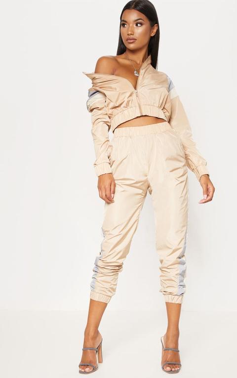 Sand Stripe Shell Tracksuit Top