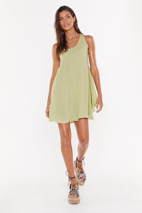 Side Eye Lace-up Cover-up Dress